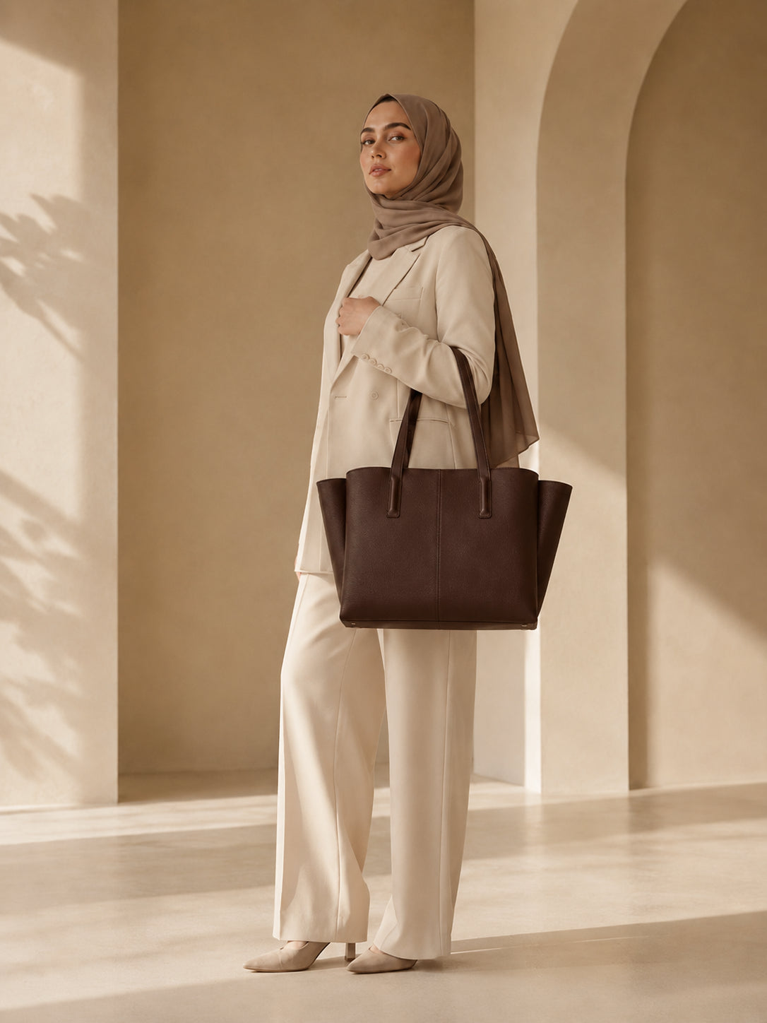 YOSAN Sac Cabas Femme en Cuir Premium avec Compartiment Ordinateur