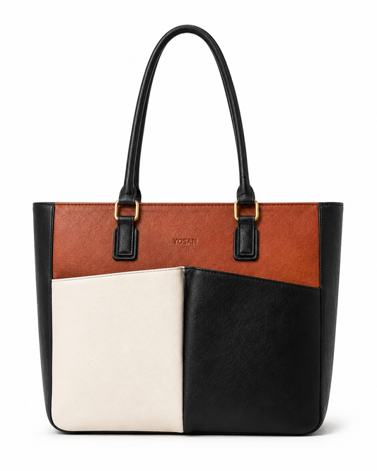 Laptop Tote Bag for Women, Leather Work Tote with Padded Laptop Compartment