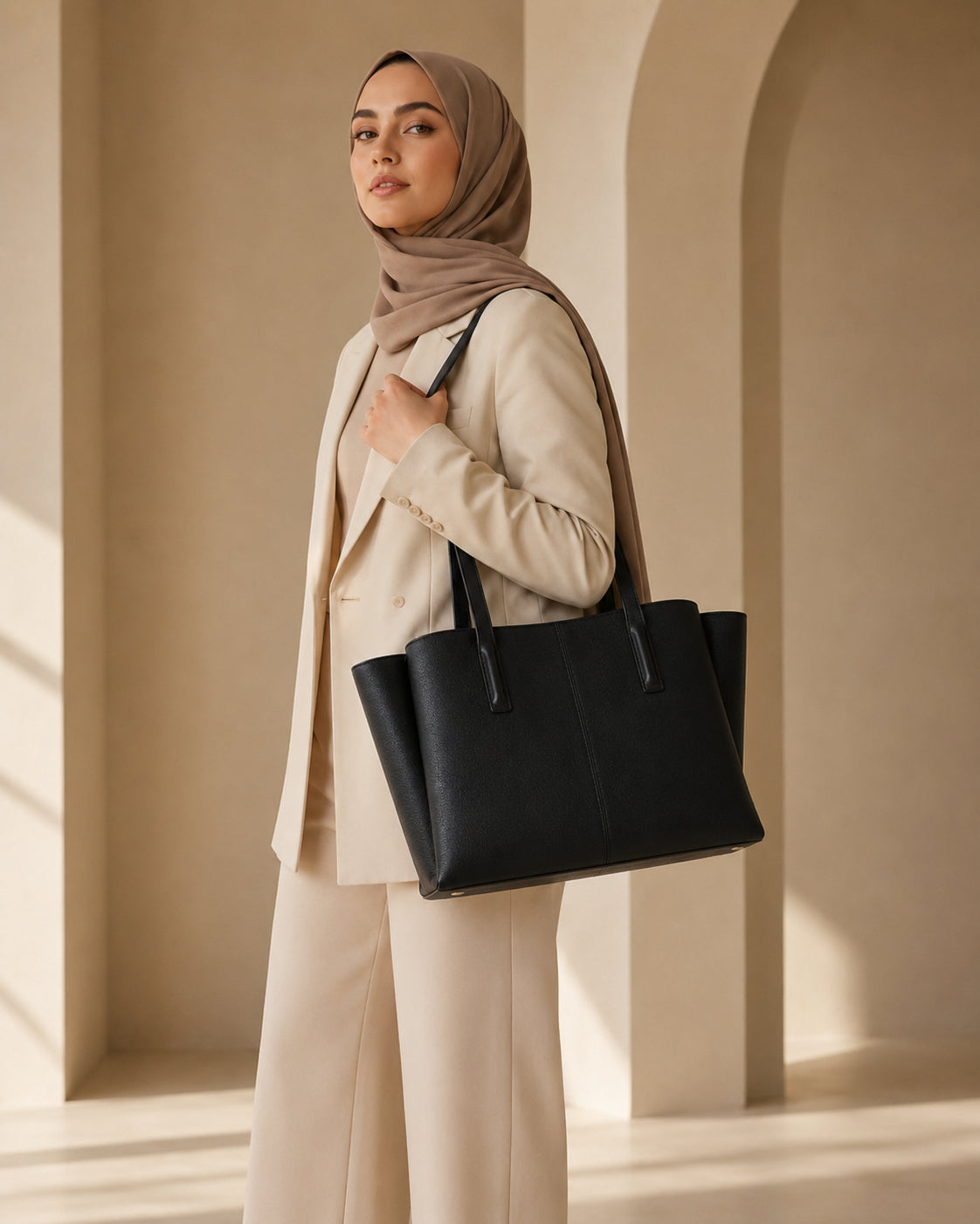 YOSAN Sac Cabas Femme en Cuir Premium avec Compartiment Ordinateur