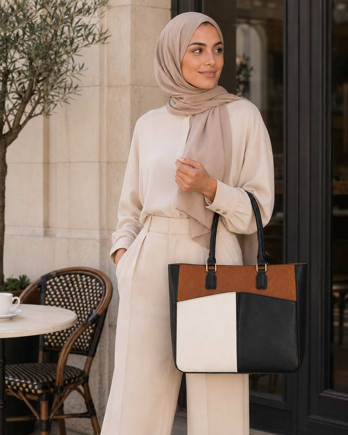 Laptop Tote Bag for Women, Leather Work Tote with Padded Laptop Compartment
