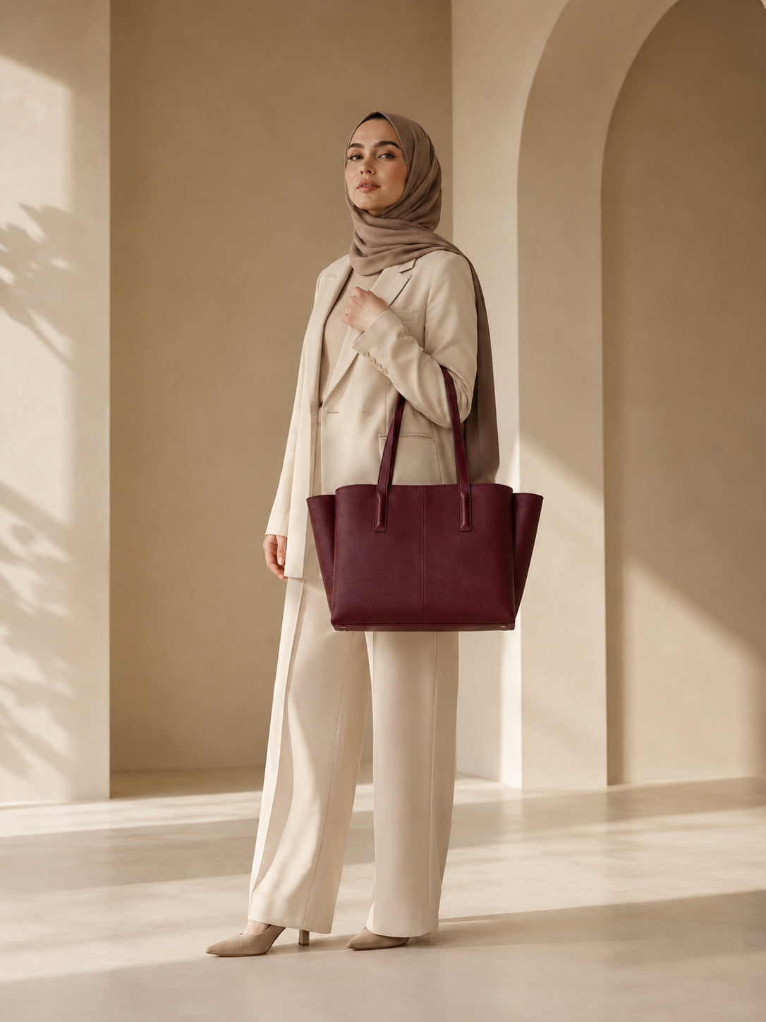 YOSAN Sac Cabas Femme en Cuir Premium avec Compartiment Ordinateur