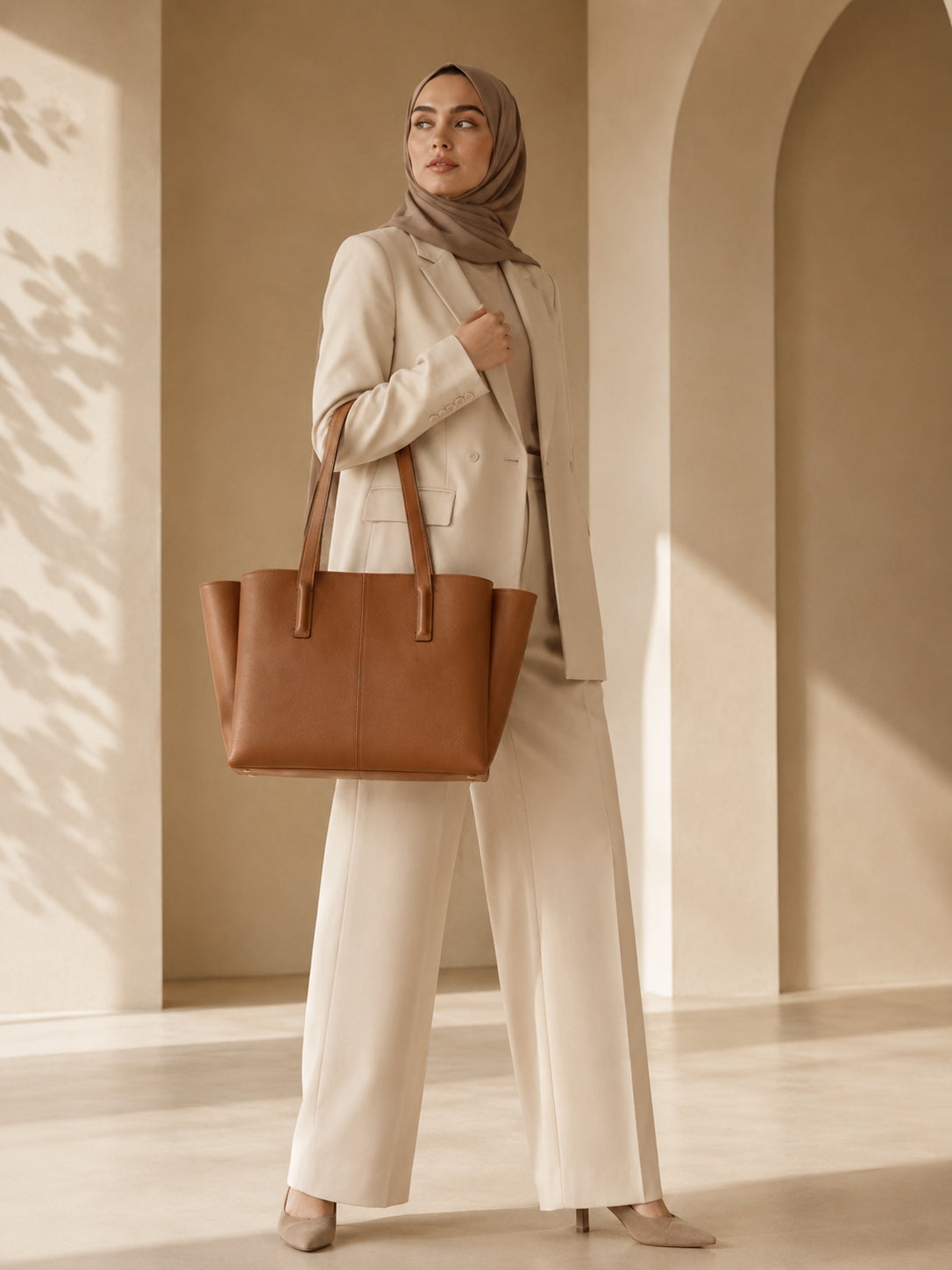 YOSAN Sac Cabas Femme en Cuir Premium avec Compartiment Ordinateur